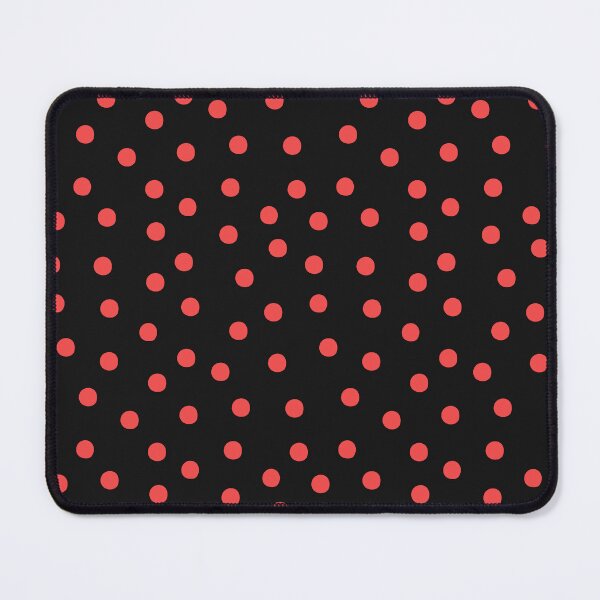 Item preview, Red Polka Dots Pattern on Black designed and sold by PatternInArt.