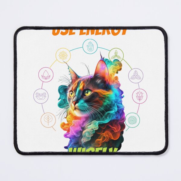 Item preview, "Use your energy wisely" cat yoga III designed and sold by PatronesKawai.