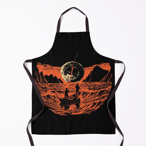 Item preview, Woodcut Boat with Fishermens under the Moon designed and sold by Gonza643.