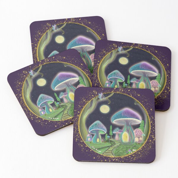 Item preview, Moonlit Fairy Village designed and sold by AdriaCaps Art & Design.