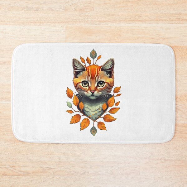 Item preview, Cat with Autumn Leaves designed and sold by CosmicFreedom9.