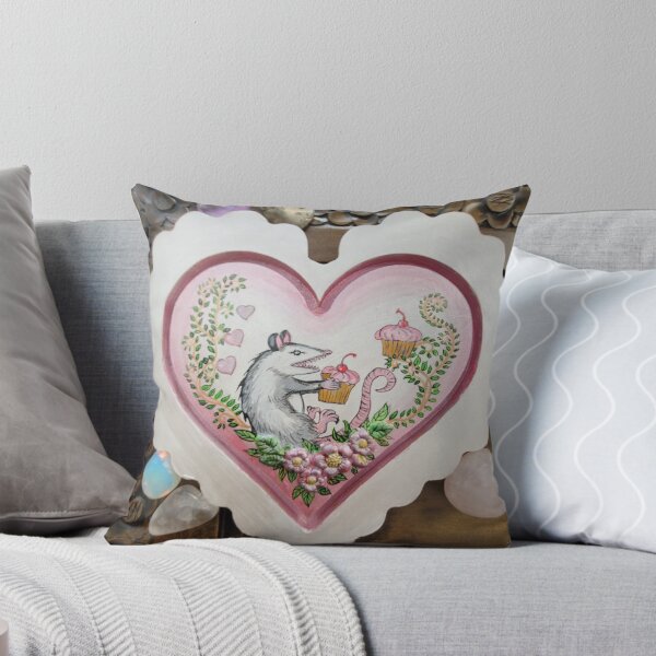 Item preview, "Opossum With Cupcakes in a Candy Heart" designed and sold by MsFledermaus.