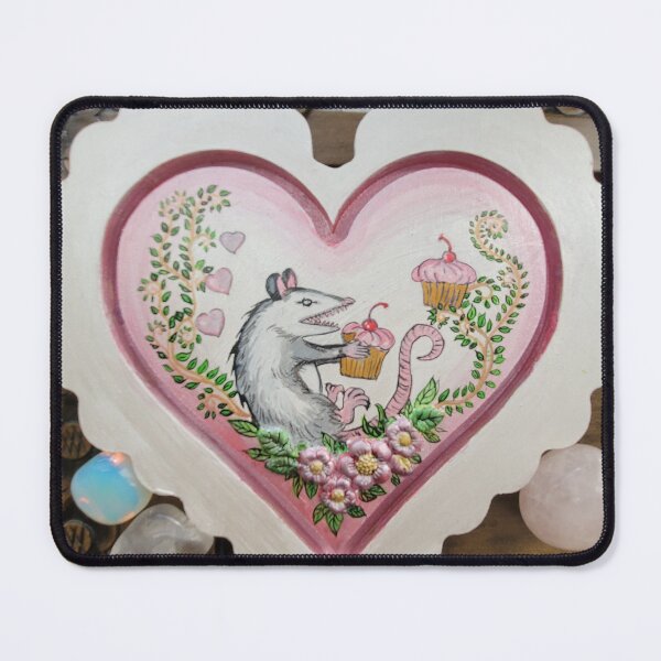 Item preview, "Opossum With Cupcakes in a Candy Heart" designed and sold by MsFledermaus.