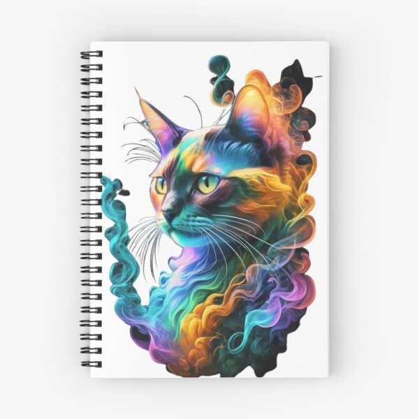 Item preview, vibrant cat designed and sold by PatronesKawai.