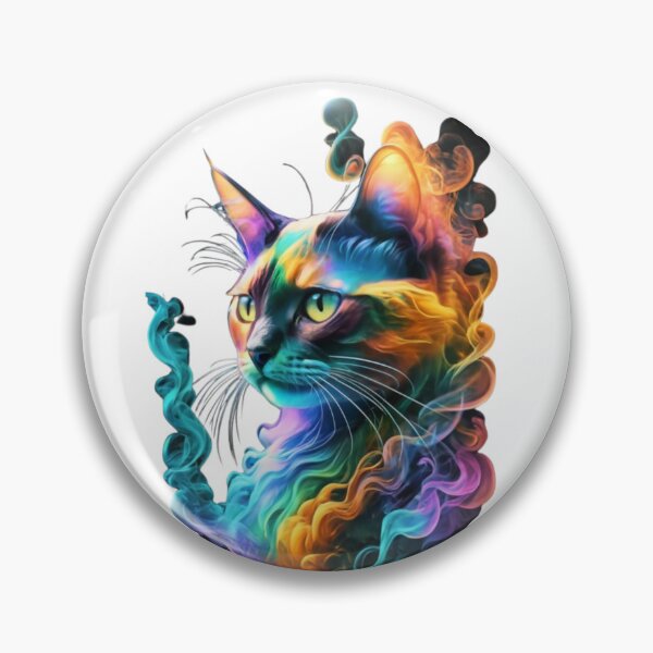 Item preview, vibrant cat designed and sold by PatronesKawai.