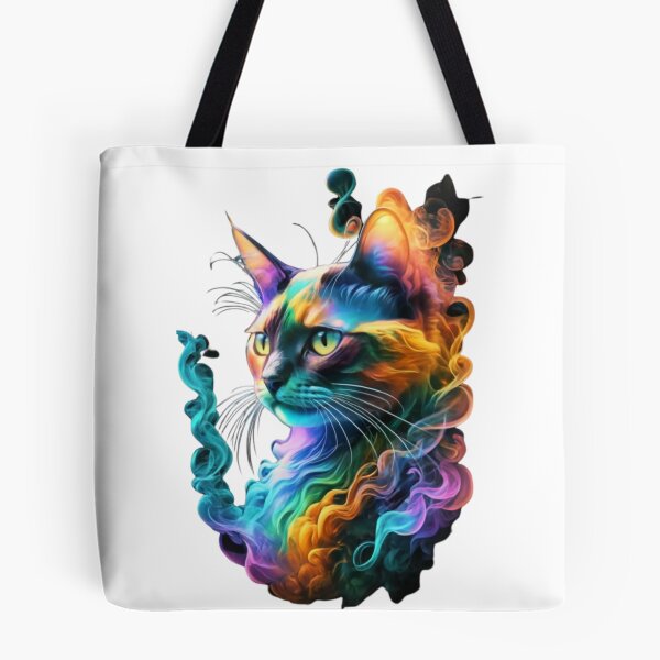Item preview, vibrant cat designed and sold by PatronesKawai.