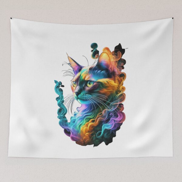 Item preview, vibrant cat designed and sold by PatronesKawai.
