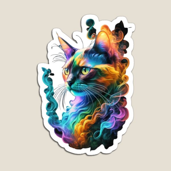 Item preview, vibrant cat designed and sold by PatronesKawai.