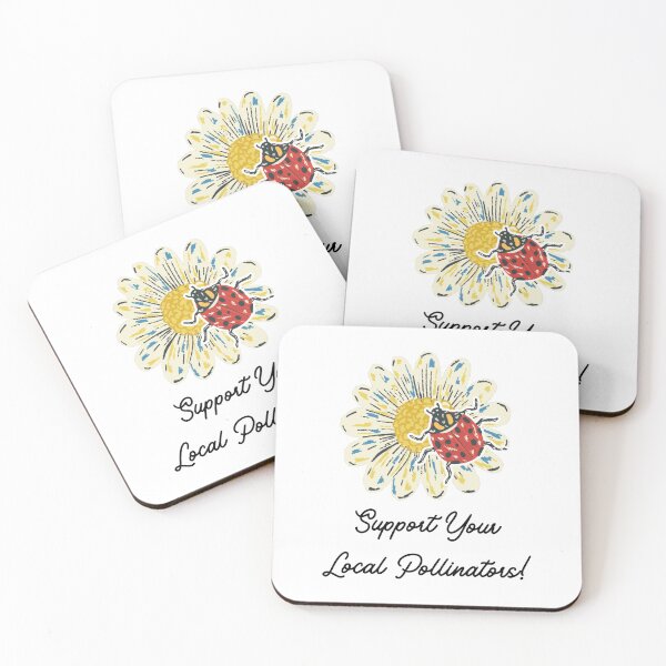Item preview, Support Your Local Pollinators Ladybug and Flower Design designed and sold by CarefulCreation.