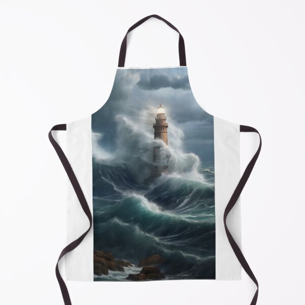 Item preview, Lighthouse in a rough sea designed and sold by PublicCanvas.