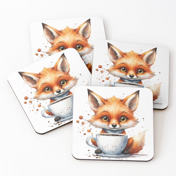Item preview, Fox with a cup of coffee designed and sold by Jelena Slijepcevic.