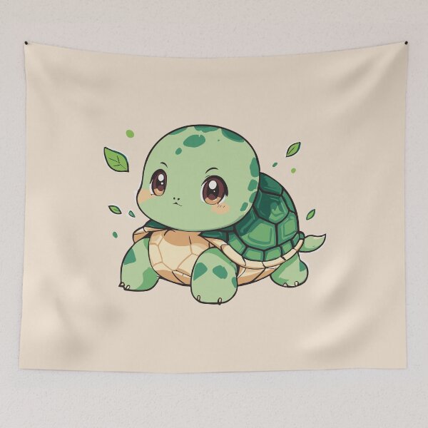 Item preview, Colorful Green kawaii Turtle designed and sold by Atlantico54.