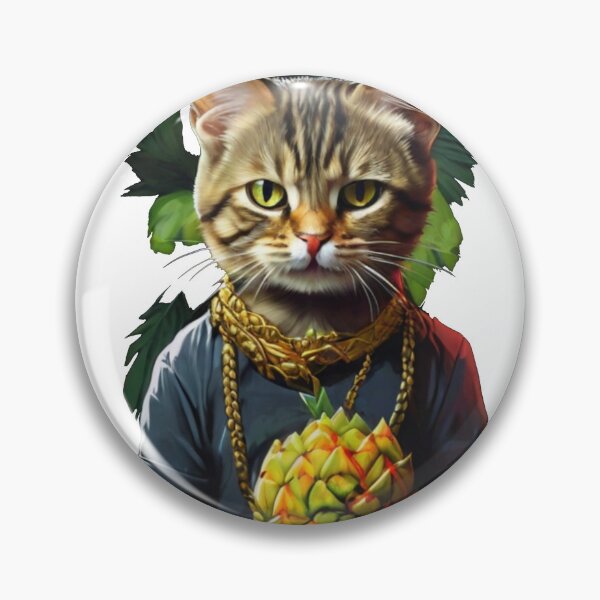 Aperçu de l'œuvre chat mignon tenant un ananas créée et vendue par Karaz's Animal Kingdom.