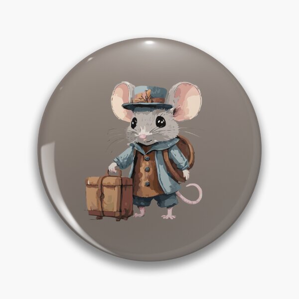 Item preview, little fluffy mouse in cute clothes with a travel suitcase designed and sold by Firas Aljazzar.