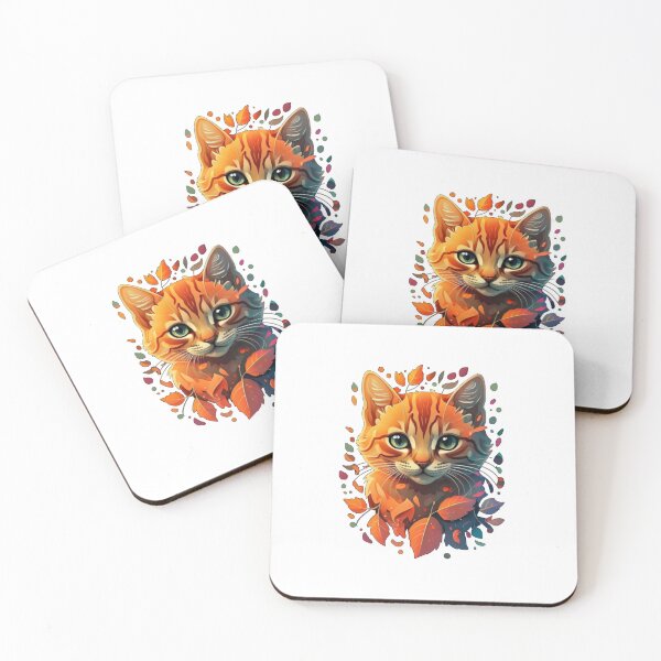 Item preview, Cat with Autumn Leaves designed and sold by CosmicFreedom9.