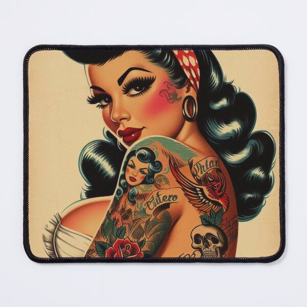 Item preview, Old School Tattoo Pin-up designed and sold by PulpVintage.