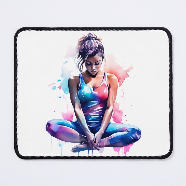 Item preview, Colorful Watercolor Girl Sitting Quietly Meditating designed and sold by anyasevchenko.