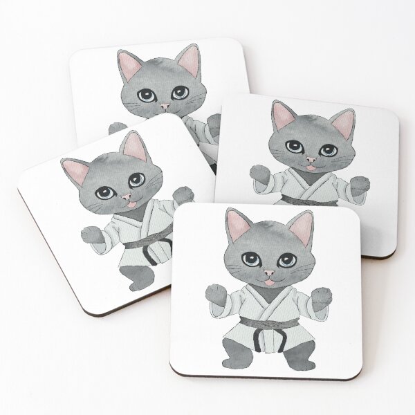 Item preview, Karate cat in white kimono designed and sold by Znikoma.