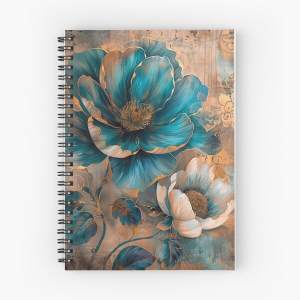 Item preview, Golden Teal Peony Flower Painting designed and sold by MargaretWiktor.