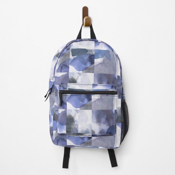Item preview, Squared handmade watercolor collage blue designed and sold by Alessandro Remo Mazzoni Remotextiles.