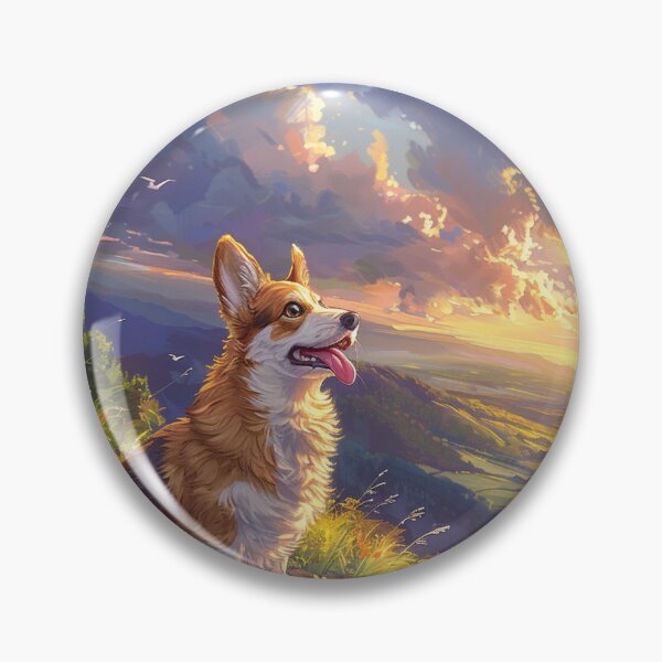 Item preview, Corgi dog in sunset designed and sold by CorgiCuddle.