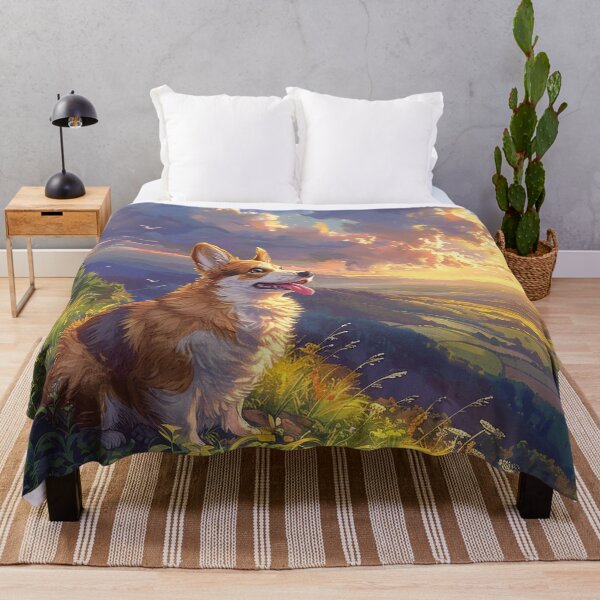 Item preview, Corgi dog in sunset designed and sold by CorgiCuddle.