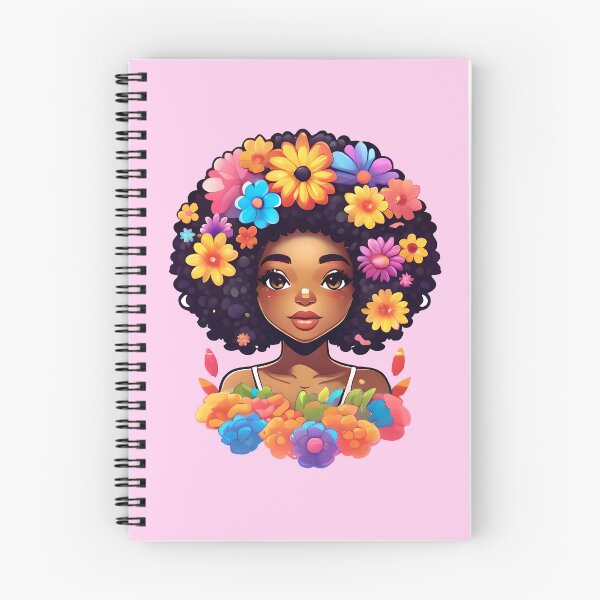 Item preview, afro girl with flowers in her hair  designed and sold by Cosmicreations1.