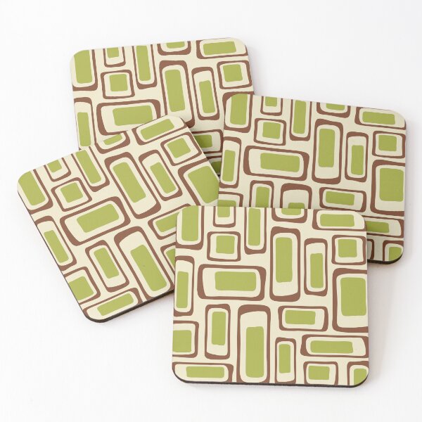 Item preview, Mid Century Modern Abstract Pattern in Brown and Green designed and sold by tonymagnerart.