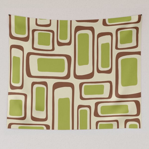 Item preview, Mid Century Modern Abstract Pattern in Brown and Green designed and sold by tonymagnerart.