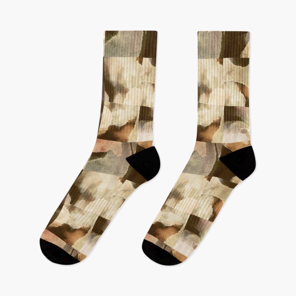 Item preview, Squared handmade watercolor collage fall vibe designed and sold by Alessandro Remo Mazzoni Remotextiles.