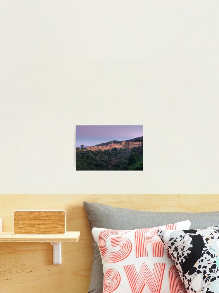 Thumbnail 1 of 3, Photographic Print, Winter dusk over the Chartreuse de la Verne designed and sold by patmo.