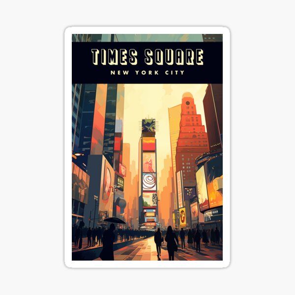 Item preview, New York USA Times Square Vintage Travel Poster Retro NY designed and sold by artra-shop.