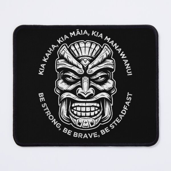 Item preview, Be Strong, be Brave, be Steadfast, Maori Language, Traditional Warrior Mask Design designed and sold by Proverbial Wisdom Design.