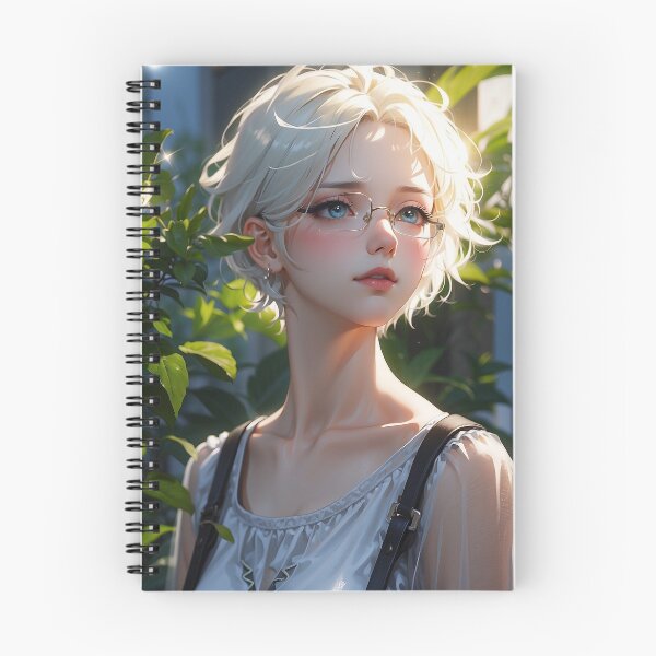 Item preview, beautiful student anime girl with glasses designed and sold by ShiroStore.