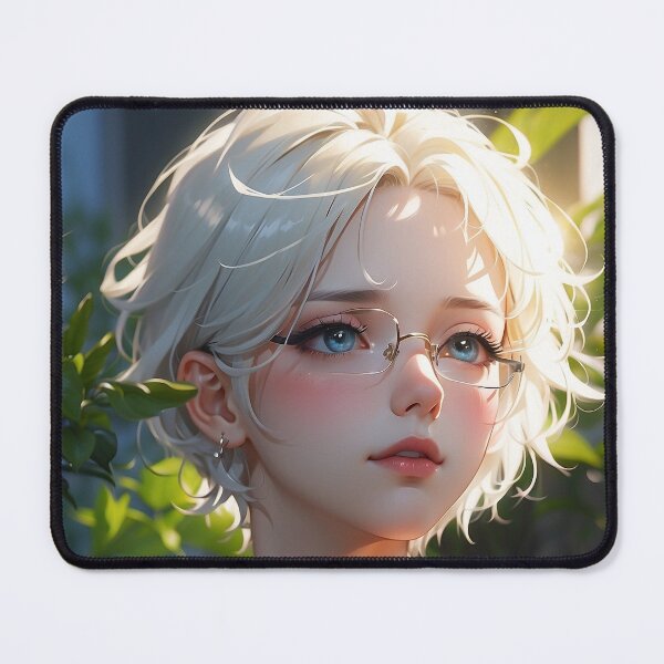 Item preview, beautiful student anime girl with glasses designed and sold by ShiroStore.