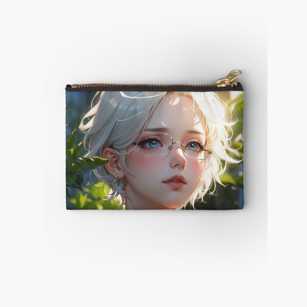 Item preview, beautiful student anime girl with glasses designed and sold by ShiroStore.