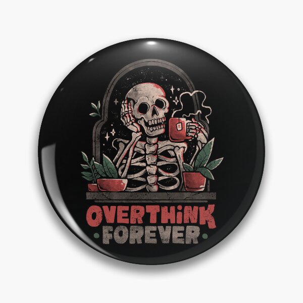 Artikelvorschau, Overthink Forever - Böses dunkles lustiges Schädel-Skelett-Geschenk entworfen und verkauft von EduEly.