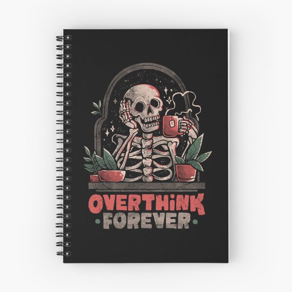 Artikelvorschau, Overthink Forever - Böses dunkles lustiges Schädel-Skelett-Geschenk entworfen und verkauft von EduEly.