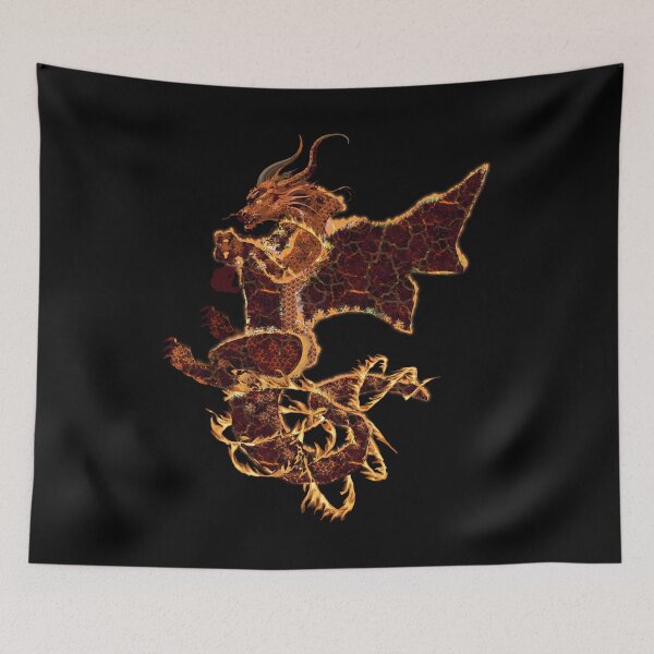 Item preview, Art - Hand-drawn Mythical beauty Flames of the Western Dragon designed and sold by Eejee-SK.