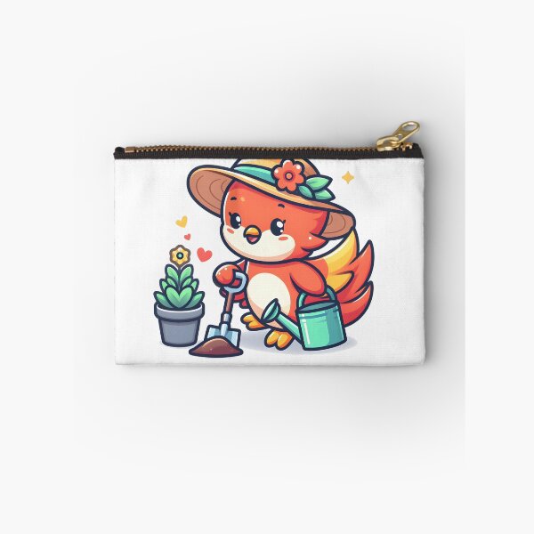 Item preview, Kawaii Cheerful Phoenix With A Sunhat Gardening designed and sold by CanvasCutie.