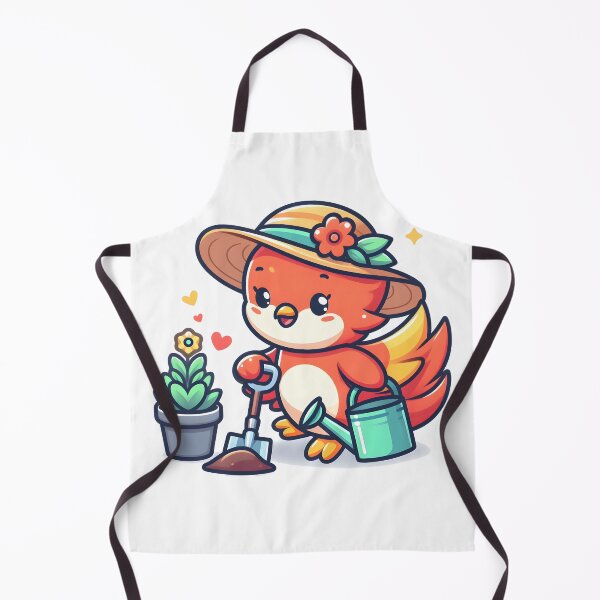 Item preview, Kawaii Cheerful Phoenix With A Sunhat Gardening designed and sold by CanvasCutie.