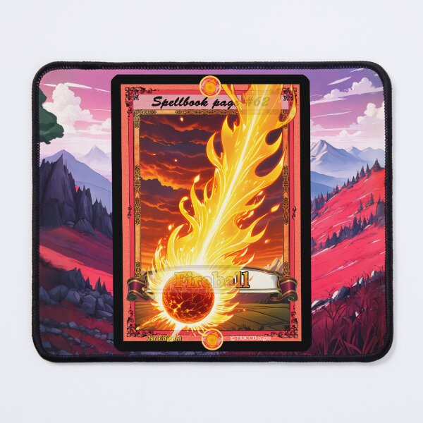 Item preview, Fireball Spell and Mountain Scene - CCG Border Full Art - 1st Edition designed and sold by Rogue Wizard.