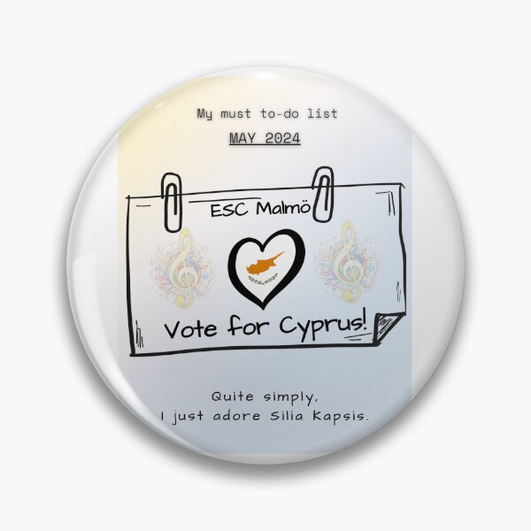 Item preview, EUROVISION SONG CONTEST 2024, VOTE FOR CYPRUS designed and sold by CreativeBizarre.