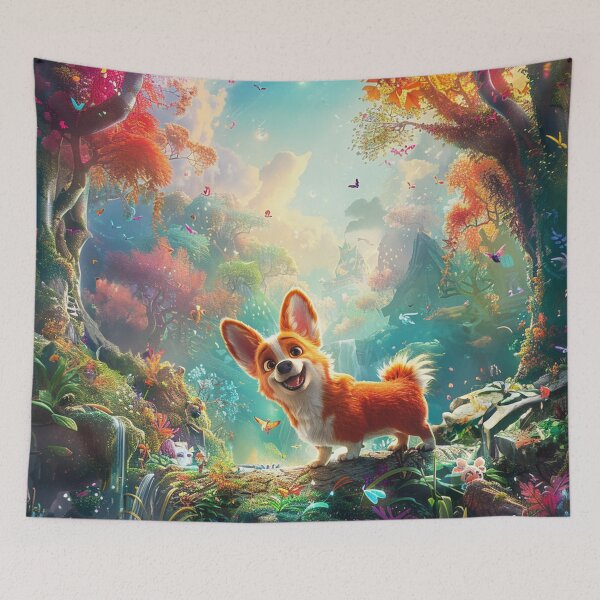 Item preview, Corgi dog in the jungle designed and sold by CorgiCuddle.