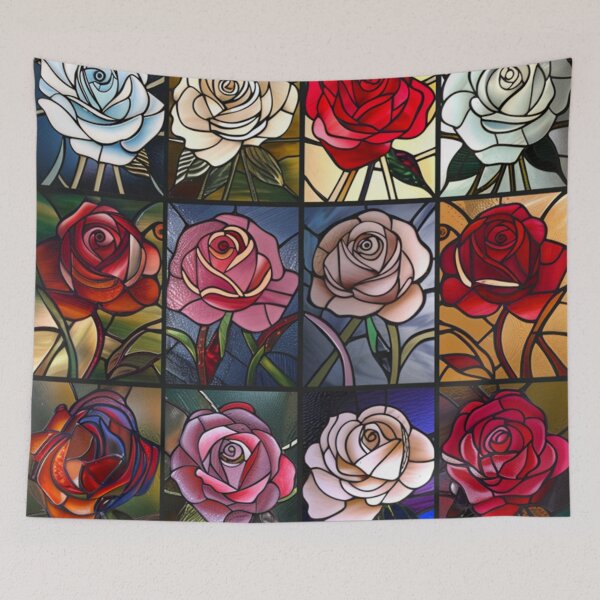 Item preview, Roses Grid - Floral Pattern designed and sold by AiHead.