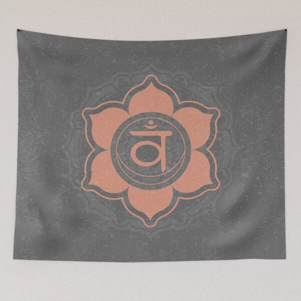 Item preview, Sacral Chakra Mandala - Slate + Coral designed and sold by Irene Estelle.