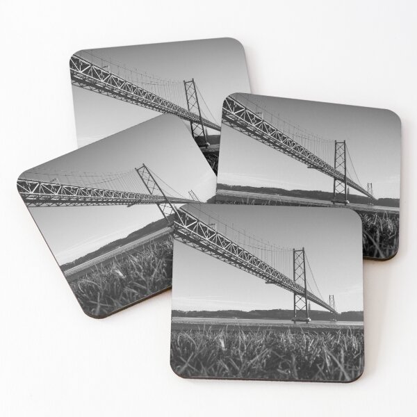 Item preview, Black and white bridge over the Tejo River seen from the bank with person on a bicycle in Lisbon, Portugal designed and sold by jpferreiraphoto.