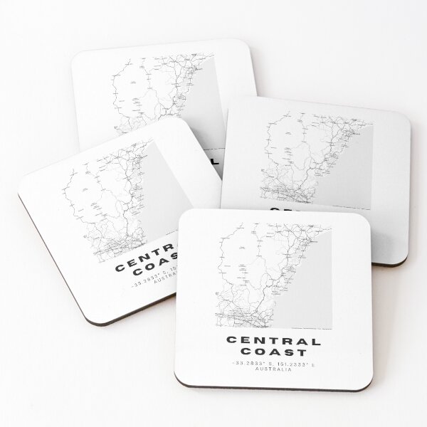 Item preview, Central Coast Coordinates | Australia Cities Artwork | Stylish Map Art Design designed and sold by RM-Journey.