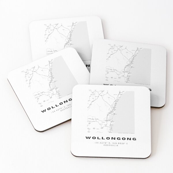 Item preview, Wollongong Coordinates | Australia Cities Artwork | Stylish Map Art Design designed and sold by RM-Journey.