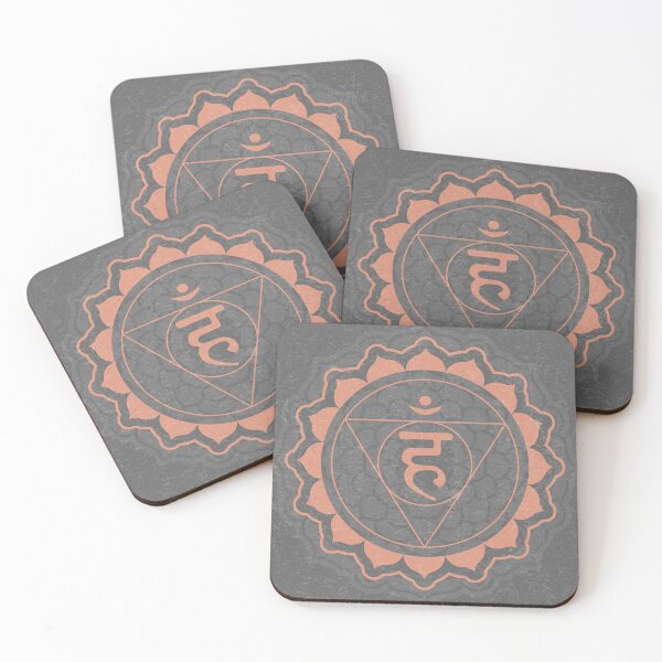 Item preview, Throat Chakra Mandala - Slate + Coral designed and sold by Irene Estelle.